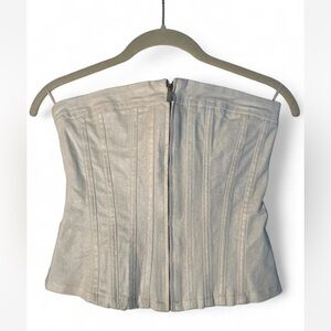 Strapless Shimmery Corset Top - Ivory